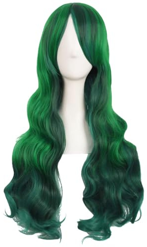 MapofBeauty 70 cm Glatt Pony Mehrfarbig Cosplay Länge Locken Glamor Perücke