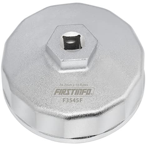 FIRSTINFO F3545F | 3/8 | 74mm | Ölfilterschlüssel | 14 Flûte | für Mercedes Benz, Ford, Mazda, VW, Audi, Porsche, Volkswagen