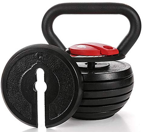 Einstellbare Kettlebell 20 / 40LBS Home Gym Fitnessgeräte Perfekt für Bodybuilding Gewichtheben Training, Rot,40lb