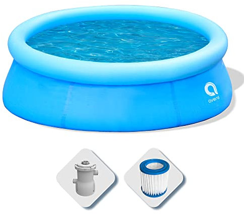 Avenli Piscina Fuoriterra Rotonda con Anello Gonfiabile Autoportante Cm 360x76 Azzurra con Pompa Filtro Inclusa