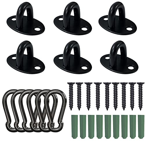 MANSHU Edelstahl Deckenhaken, Deckenhaken, Polster, Augenplatte, Bootszubehör, Haken mit Schrauben, 12 Stück
