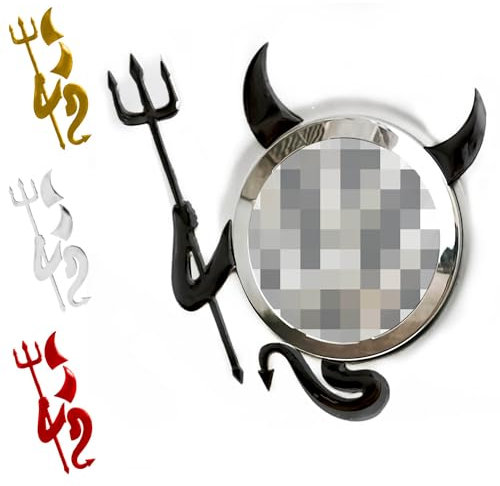 Sosa & Ya 3D Teufel Auto-Aufkleber Embleme Sticker Devil Demon Silber Gold Rot Chrome (Schwarz)