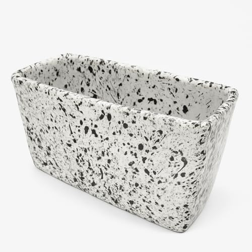 FRANCACOR Jardinera Mini Cementerio ESMALTADA símil MÁRMOL 17 X 7.5 X 9 CMS (Largo x Ancho x Alto) (Gris Claro)