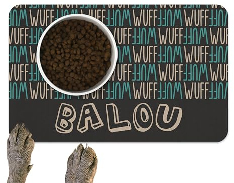 Personalisierte Napfunterlage Wuff – Hundeaccessoire: Individuelle Fressnapf Unterlage mit Namen deiner Fellnase