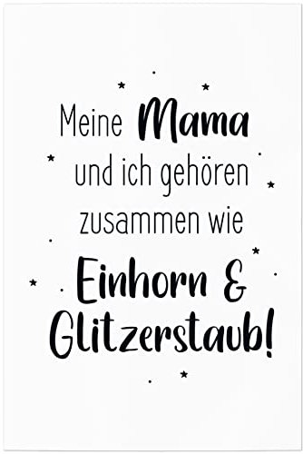 JUNIWORDS Poster, Meine Mama und ich gehören zusammen wie Einhorn & Glitzerstaub!, 20 x 30 cm (1008688)