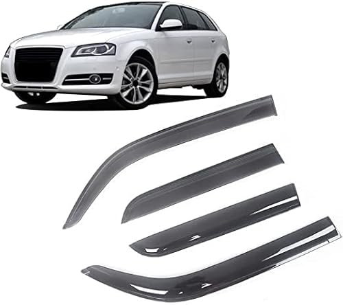 EZURI 4 Stück Auto TüR Seitenfenster Windabweiser für Audi A3 8P 2004-2012,Autofenster Windabweiser Autofenstervisiere Regenschutz