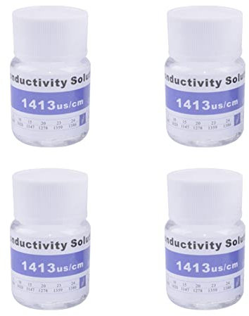 4 PH ORP Calibration Solution, Reusable Portable Ph Tester Adjuster For EC TDS Testers, 25ml 84us/cm 1413us/cm 12.88ms/cm 1382ppm TDS PH ORP Electrode Storage, Water Quality Measurement