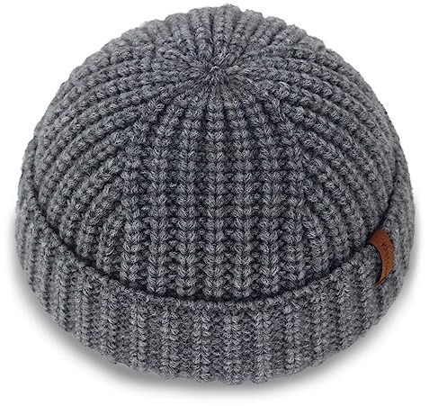 KNITDAY Herren Beanie-Mütze Fisherman Beanie aus Wolle