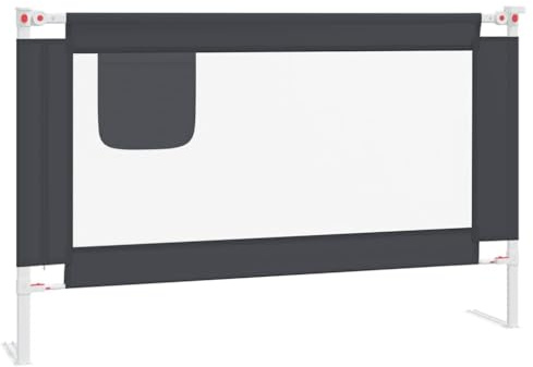 vidaXL Barandilla de Seguridad Cama de niño Gris Oscuro Tela 120x25 cm