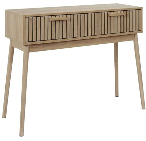 AltoBuy PAJAN - Console 2 Tiroirs Effet Bois avec Tasseaux