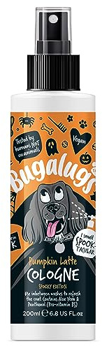 BUGALUGS Dog Cologne perfume Spooky Edition Pumpkin Latte- vegan dog deodorant deodoriser spray use with our professional groom Dog Shampoo For Dogs, Cats & Pets (Cologne 200ml)
