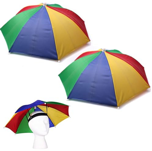 Cerioll Faltbarer Regenschirmhut, Kopf Sonnenschirm Hut, Angelschirm Kopfschirm, Regenfester Regenschirmhut, Regenschirm Sonnenschirm-Hut, für Golf, Angeln, Gartenarbeit