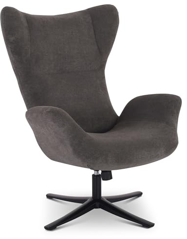 Raburg Maxim Relaxsessel, Mikrofaser, gepolstert, 360° Drehbar, Anthrazit | Wippfunktion, Komfort-Polsterung, Belastbarkeit ca. 120 kg, für Wohnbereich