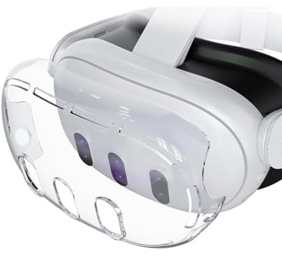 KZIOACSH Cover for Meta quest 3, All-in-One Transparent Anti-Scratch VR Headset Protective Shell High Definition Hard PC Front Cover Shell Protector for Meta quest 3
