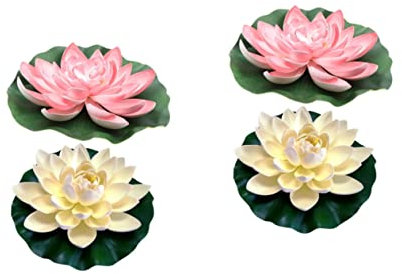 Sosoport 4 Stück Künstlicher Lotus Künstliche Lotusblume Künstliche Poolblumen Lotusblumendekor Eva Seerosen Aquariumpflanzen Künstliche Seerosen Lotus-Ornamente Lotus Blatt Eva-Schaum
