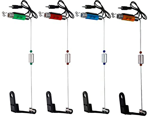 Funien 4Pcs Eisen Angeln Bissanzeiger Aufhänger Swinger LED Leuchtanzeige
