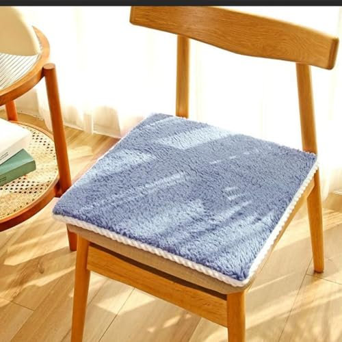 Bettschlange 4er Set Sitzkissen, Stuhlkissen 45x45cm Indoor und Outdoor, Komfort Sitzpolster Büro Lazy Warm Stuhlauflage, Auflagen für Stühle für Kleine Stühle Zuhause, Küche,Blau