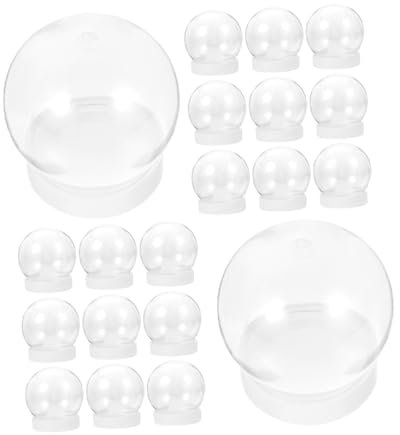 Alipis Schneekugel Kunststoff Weihnachtskugeln Kunststoff 24st Schneekugel Kunstschnee Weihnachtsbaum DIY Wasser Kugel -bastelset Befüllbare Übersichtliche Vitrine DIY Weihnachtliche Plastik