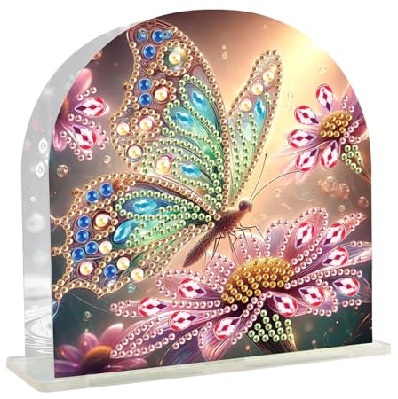 DCIDBEI Portatovaglioli Pittura con Diamanti 15x15 cm Diamond Painting Portatovaglioli di Carta Portasciugamani Dispenser per Tovaglioli per Cucina Piani di Lavoro Tavoli da Pranzo Farfalla