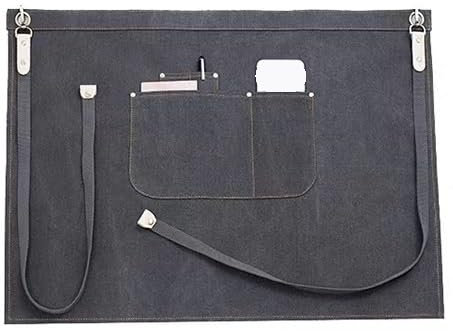 Robuste Arbeitsschürze, Arbeitsschürze, Werkzeugschürze, Barista-Schürze, Holzbearbeitungsschürze, Werkzeugschürze mit Taschen, robuste gewachste Leinwand for Küche, Garten, Töpferei, Handwerkswerksta