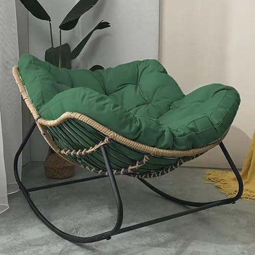 Sedia a dondolo da esterno, sedia a dondolo a forma di uovo da patio, sedia Papasan for interni, poltrona in vimini in rattan, sedia reale moderna for camera da letto, soggiorno, portico, giardino, pr