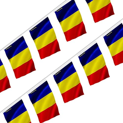 Ghirlanda Bandiera Romania Poliestere 100 Pezzi 18x28 cm