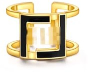 Wasserfest Schwarz Buchstabe F Ringe Frauen,Nagel Ringes Gold Damen Sterling Silber 925,Verstellbar,Dupes,Ideal Geschenk für Frauen,Mode Schmuck,Quadratisch