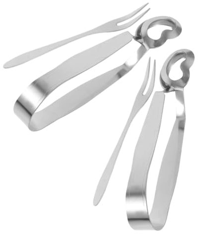 GRIRIW 4piezas Utensilios De Cocina De Acero Inoxidable Para Servir Caracoles Tenedor y Para Mariscos Para Uso Casa y Restaurantes