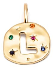 SINGULARU Charm Mujer Personalizado Organic Colors Letter Baño Oro