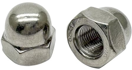 M10 x 1.0mm Acorn Cap Nuts,304 Stainless Steel Fine Thread Acorn Dome Head Hex Nuts,Rust-Resistant Fasteners(5Pcs)