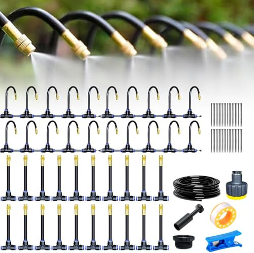 360° Curved Garden Automatic Irrigation System, Bewässerungssystem Garten, Greenhouse Pflanzen, Hochbeet Bewässerung Tropfbewässerung für Landschaft, Flower Bed und Terrasse Pflanzen (20m)