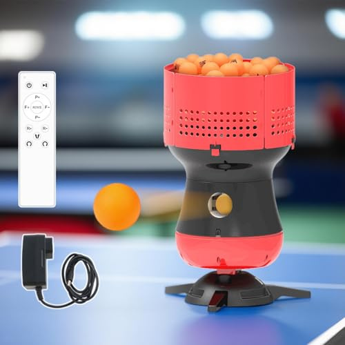 Robot da Tennis Tavolo con Controllo Senza Fili, Macchina per Palline da Ping Pong per Allenamento con Capacità di 90 Palline, Macchina di Lancio Automatica, Velocità/Frequenza di Servizio Regolabile