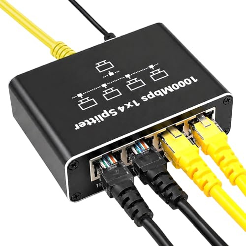 Auravale Switch RJ45 4 Ports 1000Mbps Ethernet USB C para Router TV