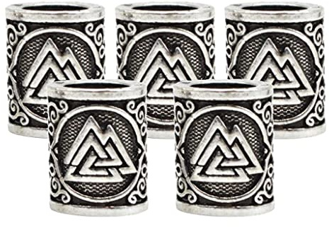 Wzmzjy 5 Teiliges Set Wikinger Haar Und Bartperlen, Skandinavische Anhänger