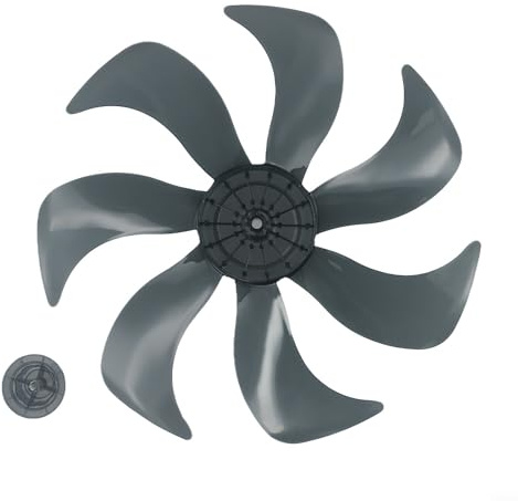 Lames de ventilateur de rechange de 35 cm, 7, 9, 15 lames – Hélice en plastique avec trou central de 8 mm pour ventilateur de table sur pied, faible bruit avec cache-écrou, facile à installer (7 lames