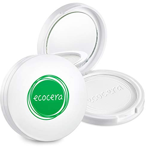 ECOCERA Kompaktpuder Reis, Transparenter Gesichtspuder, Hypoallergen Natur Vegan 10g