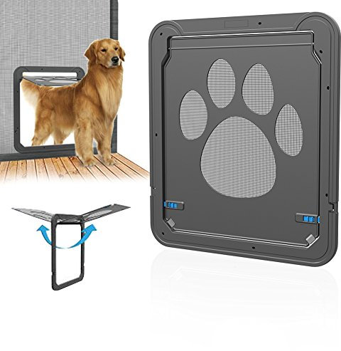 Yunt Hundeklappen Groß Magnetisch Automatische Verschließbar Haustierklappe Katzentür Schwarz für Hunde & Katze pet door 42*37cm