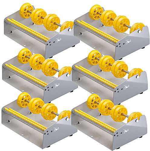 TE-Office 6 Stück Stahl Etikettenspender Etiketten Abroller Haftetiketten Tischgerät Wandgerät manuell 315 mm Rollenbreite grau