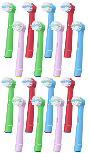 YanBan Sensitiv Aufsteckbürsten für Oral B Kinder Zahnbürste Aufsätze, 16er-Pack Mini Bürstenköpfe Ersatzbürsten