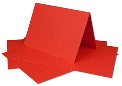 50 DIN A6 Faltkarten Rot - Karten zum Selbstgestalten 14,8 x 21 cm - Klappkarten mit 160 g/m² - Colours-4-you von Glüxx Agent