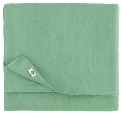 Linen & Cotton Tischdecke Hygge - 100% Leinen, Mint Grün, 100 x 100 | Tischtuch, Tischwäsche Kariert Landhausstil, Quadratische Festliche Frühling/Home, Für Küche Restaurant Cafe Hotel
