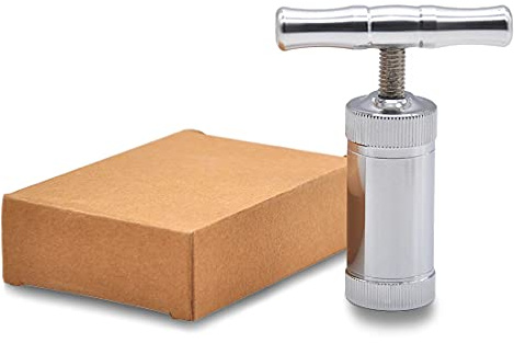 Tech-L Stainless Steel Pollen Press T Press Handle Tool Heavy Duty Durable Anodized Spice Pollen (Silver)