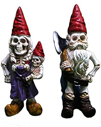 Halloween Horror Gnome, Nightmare Garden Gnomes, Scary Undead, Skull Decor for Home, Patio and Garden Zombies Gnome, 10.8 x 4.8 cm