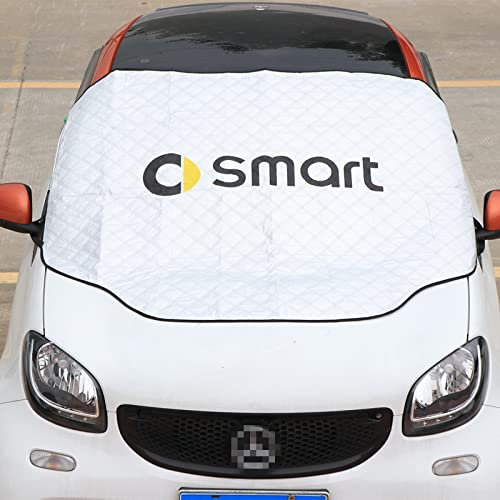 WMAID wasserdichte Sonnencreme Frostschutz Schneeabdeckung für Mercedes Smart Forfour Fortwo 453 451 450 Windschutzscheibe Markise Autoabdeckung Autoteile