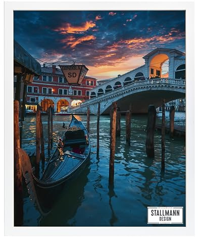 Stallmann Design Bilderrahmen 'Galeria53' | Größe: 61x91,5cm (POSTERFORMAT) | Farbe: Weiß | 20mm schmale Rahmenleiste