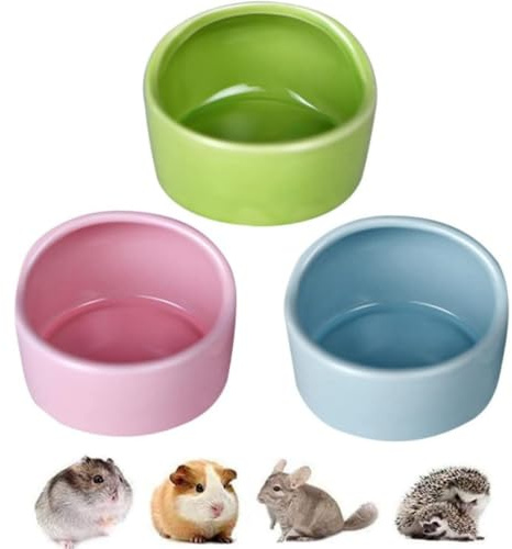 LATRAT 3 stycken hamster keramiska matskålar, foderskålar hamster skålar små djur keramik matskål gnagare utfodring tillbehör