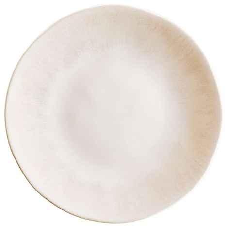 BUTLERS Frühstücksteller Steinzeug - ATLANTIS - spülmaschinenfest | Farbe Beige - ø 23 cm - Kuchenteller für Gebäck & Nachspeisen - Dessertteller für Brot & Aufschnitt - reaktive Glasur