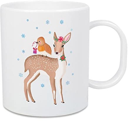 artboxONE Großer Kinderbecher REH und Rotkehlchen zu Weihnachten von CalliLetters - Für Kinder