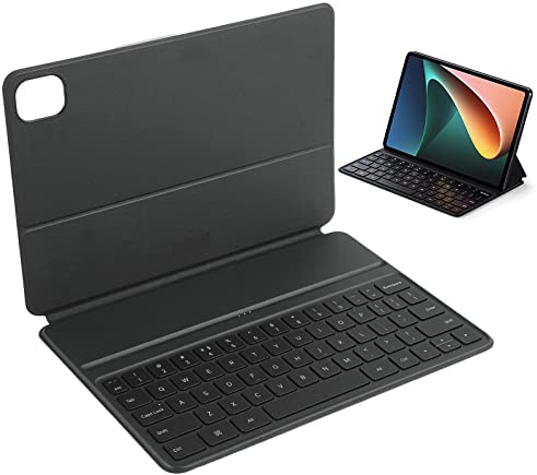 Annadue Étui Clavier pour Mi Pad, Clavier Magnétique sans Fil Intelligent avec étui, Clavier sans Fil 63 Touches pour Mi Pad 5/5 Pro, Noir
