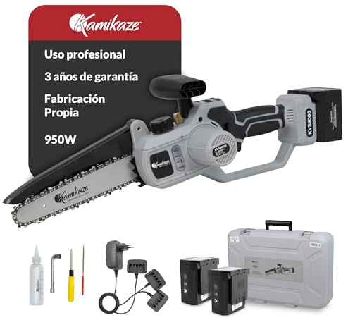 Tronçonneuse électrique KAMIKAZE KVS 8000 21V, 8 pouces, 300W, tronçonneuse électrique sans fil rechargeable avec lumière LED, travail continue